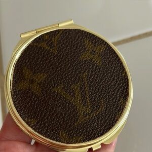 Louis Vuitton Brown and Gold Compact Mirror